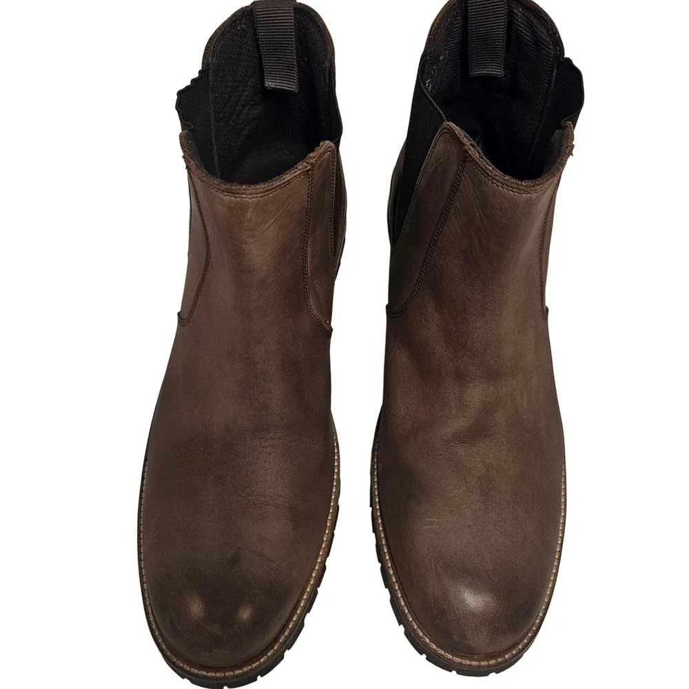 Samuel Windsor‎ Mens Brown Chelsea Boot Leather Slip-on Ankle Shoe Size 10.5